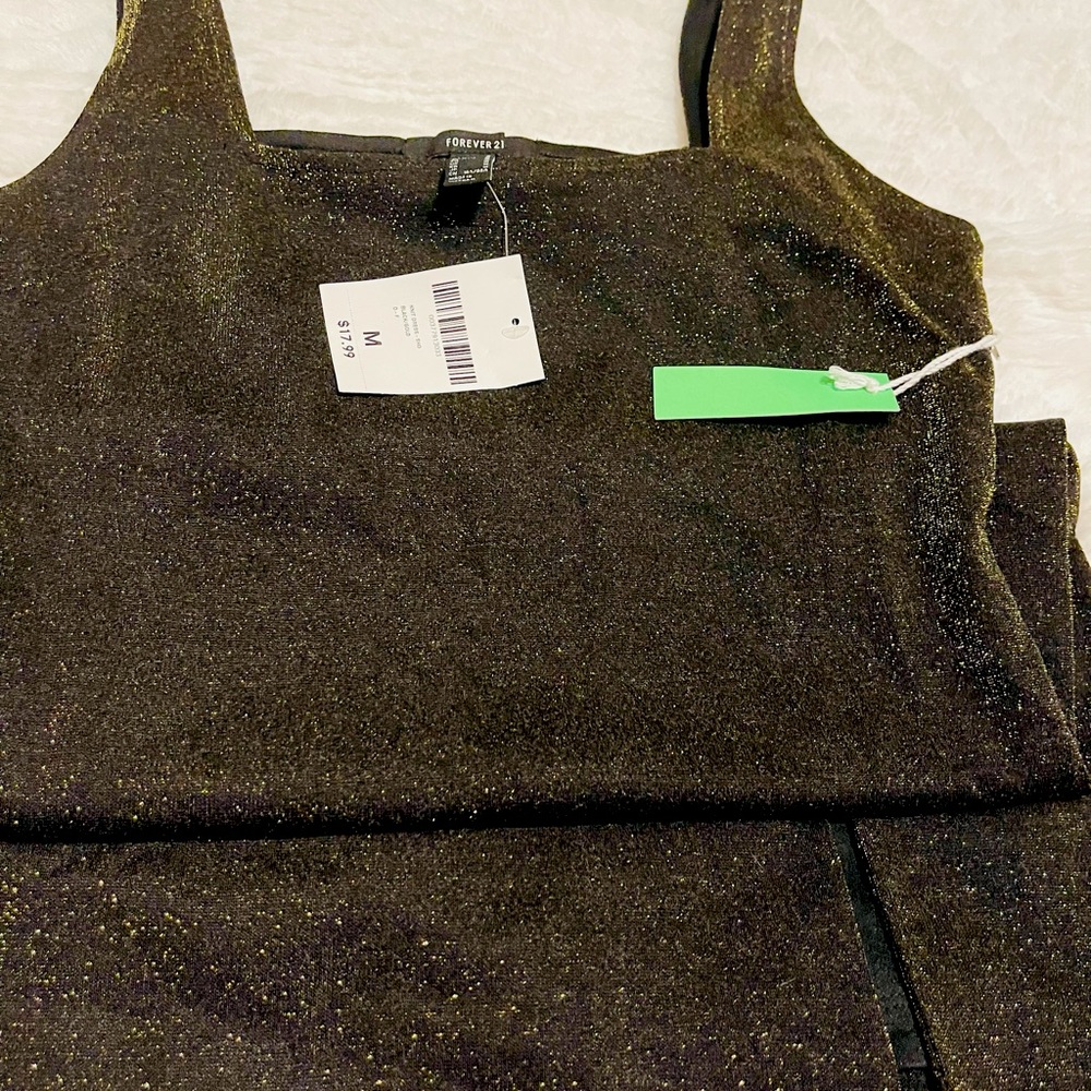 Forever 21 medium Women Glitter Knit Dress Slim Fit Tight Skirt Cocktail Party